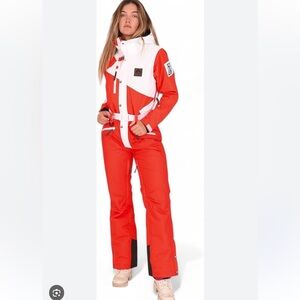 OOSC Stardust Womens All in One Ski Suit, Size
XS | Red and White Retro Ski